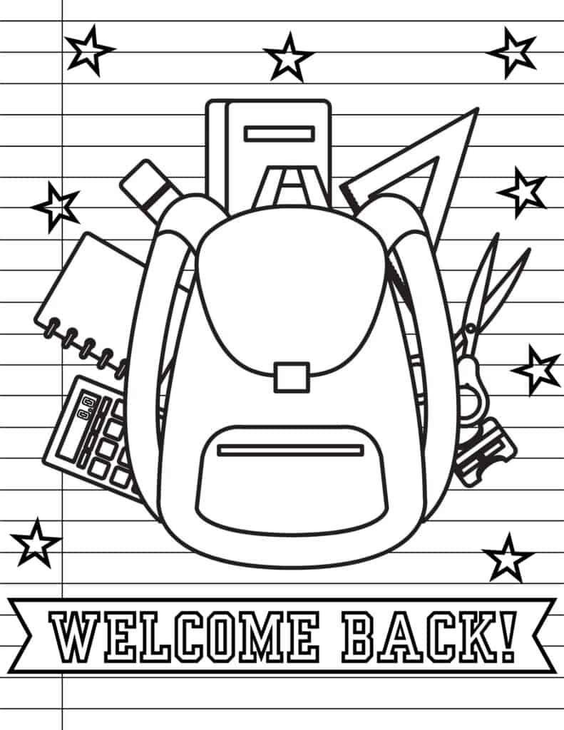 Free Printable Welcome Back To School Coloring Pages