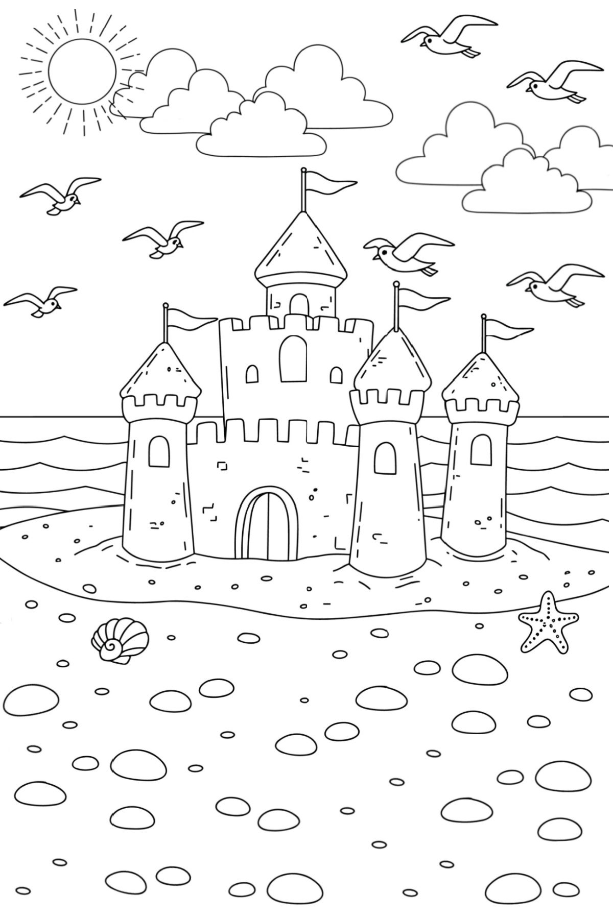 Free Beach Coloring Pages Printable