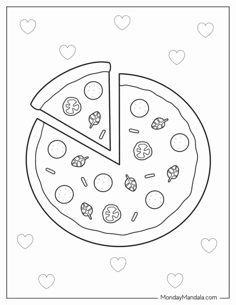 Pizza Printable Coloring Pages