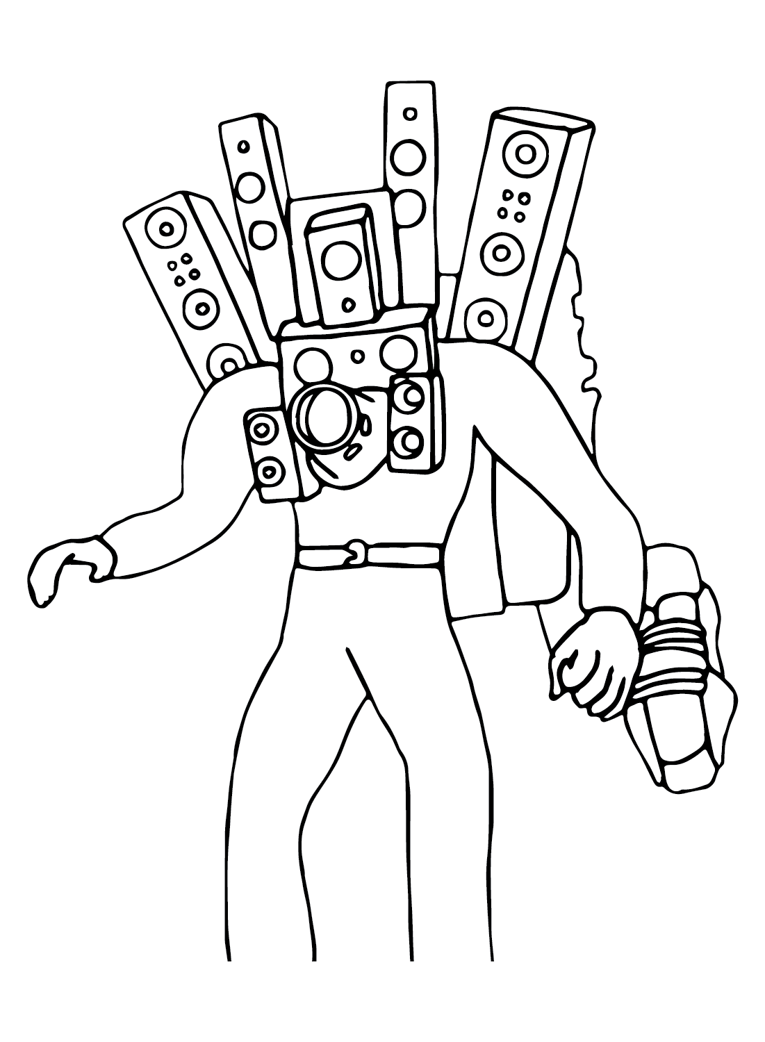 Upgraded Titan Speaker Man Coloring Page Printable