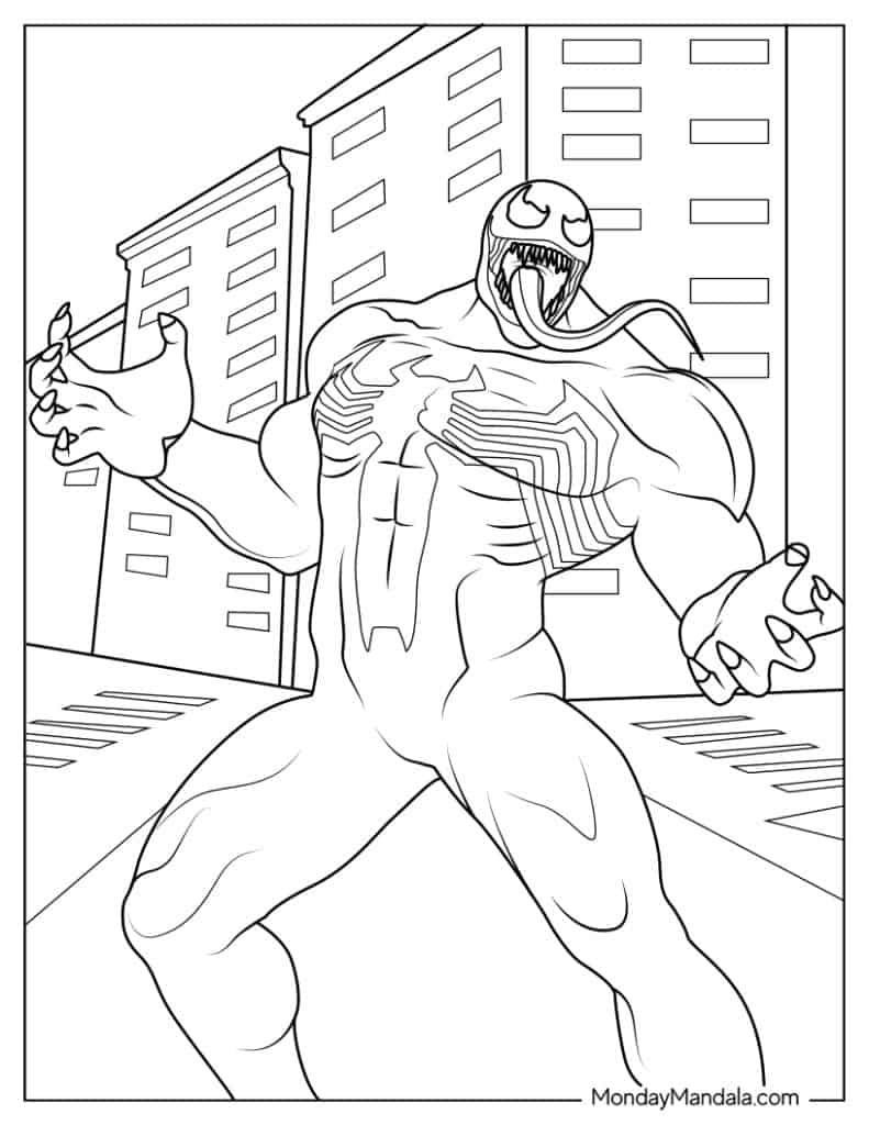 Printable Venom Coloring Pages
