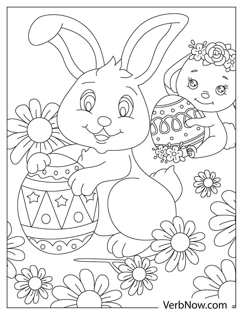 22 Free Easter Bunny Coloring Pages Printable PDF 
