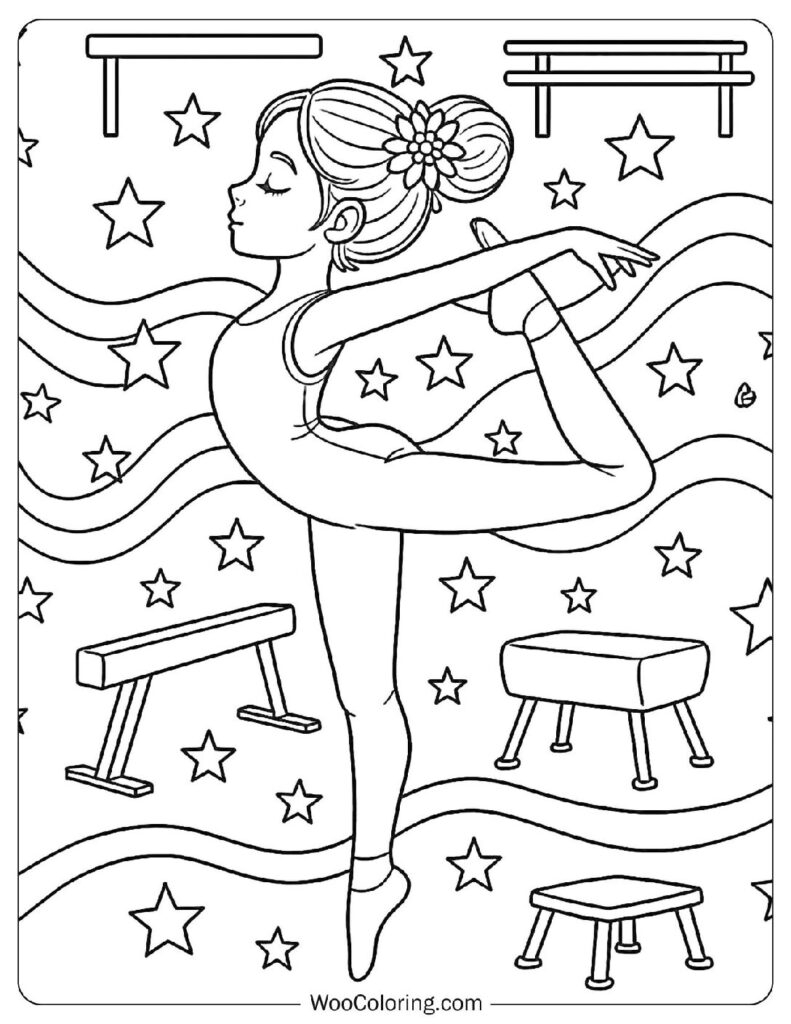 22 Gymnastics Coloring Pages Free PDF To Print Woo Coloring