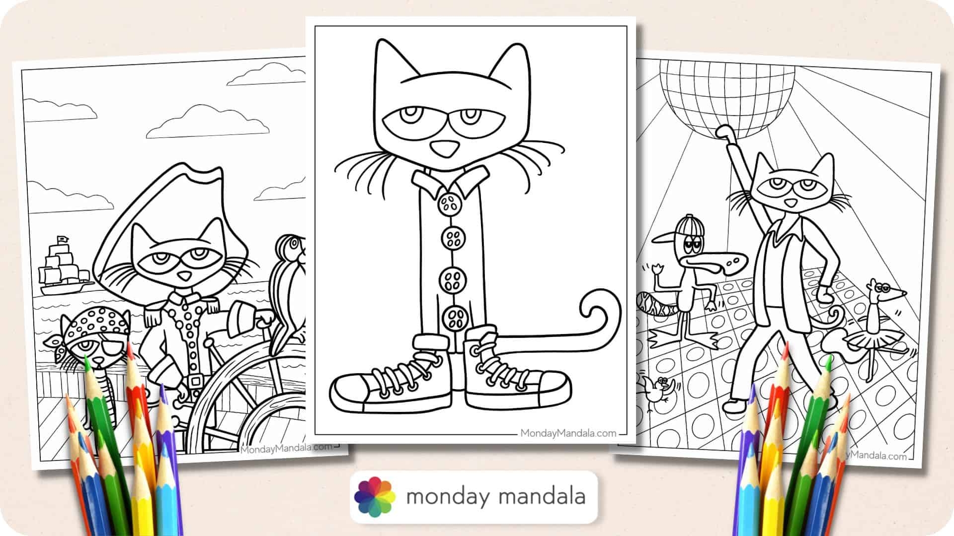 22 pete the cat coloring pages free pdf printables