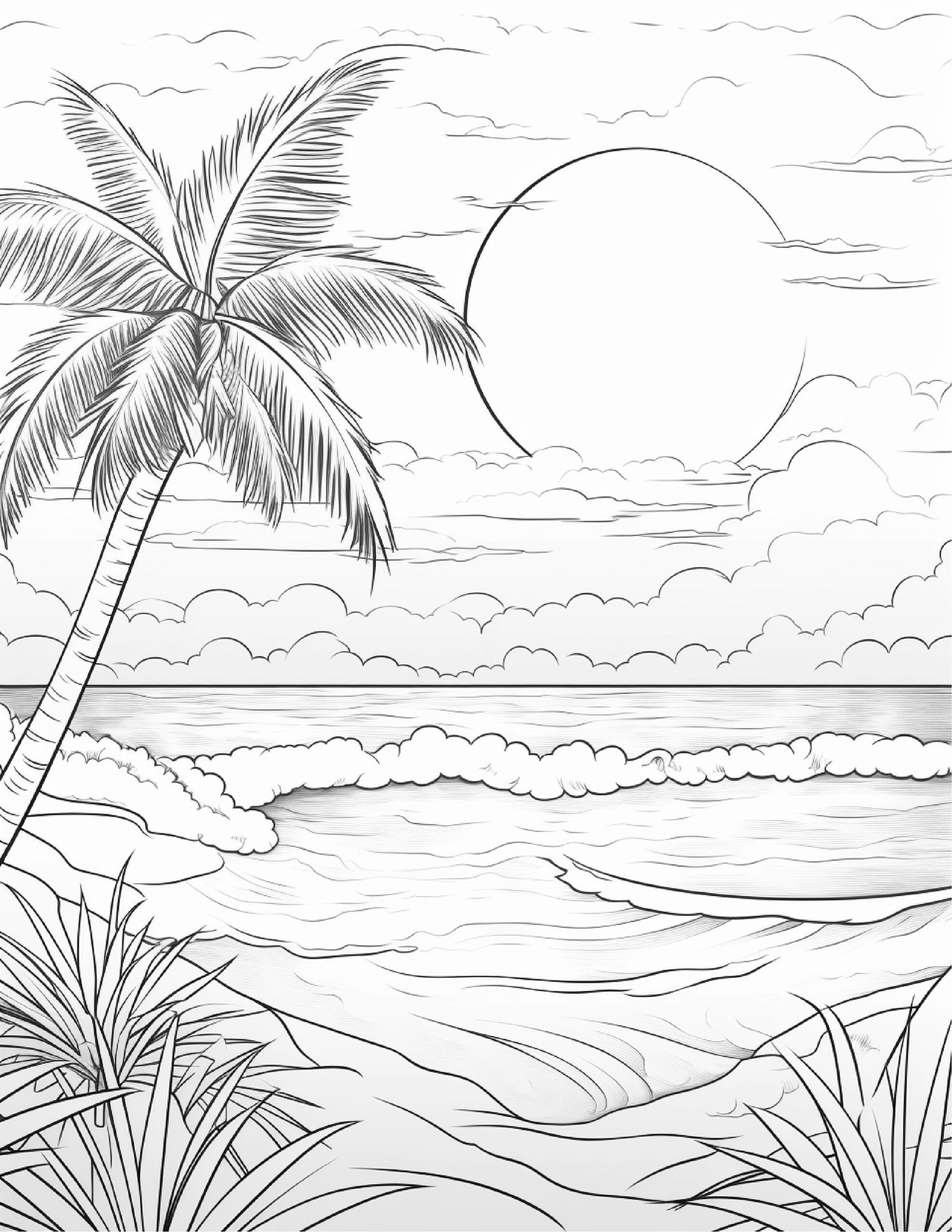 Beach Coloring Pages Printable