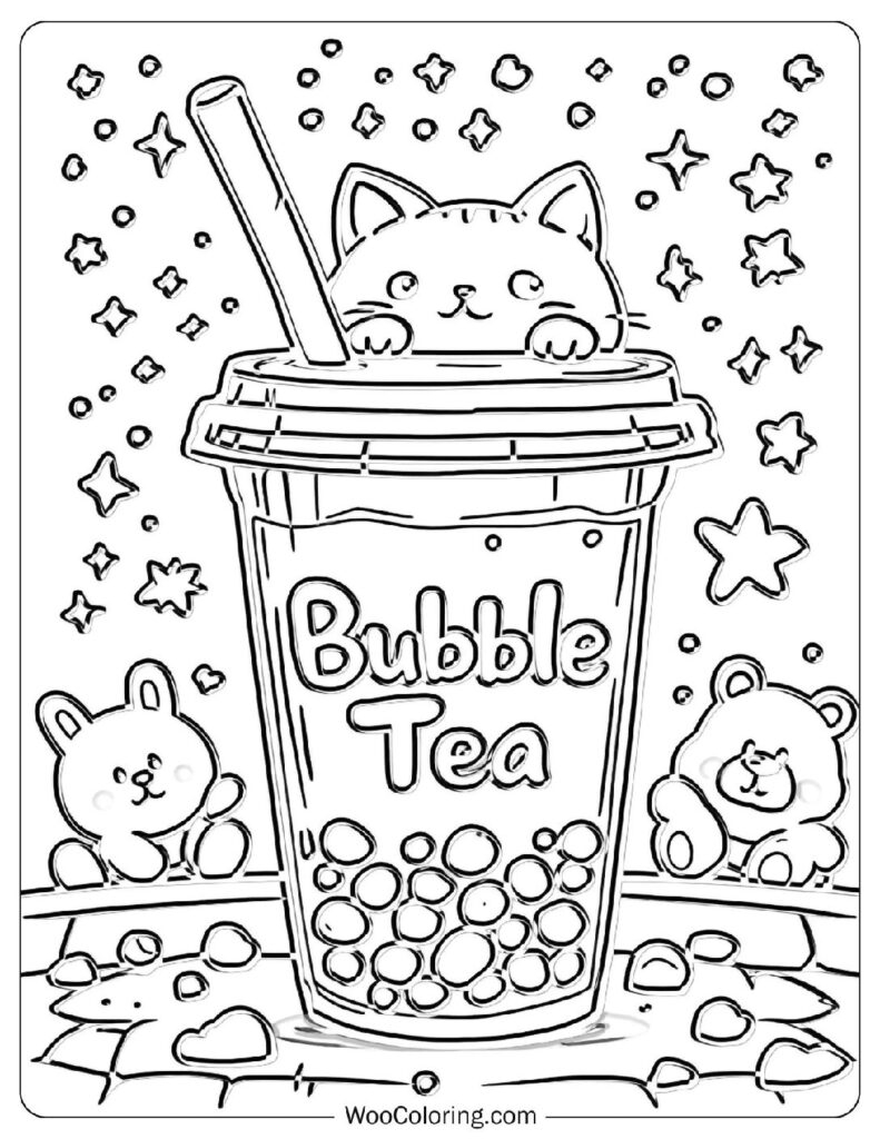 24 Boba Tea Coloring Pages Free PDF To Print Woo Coloring