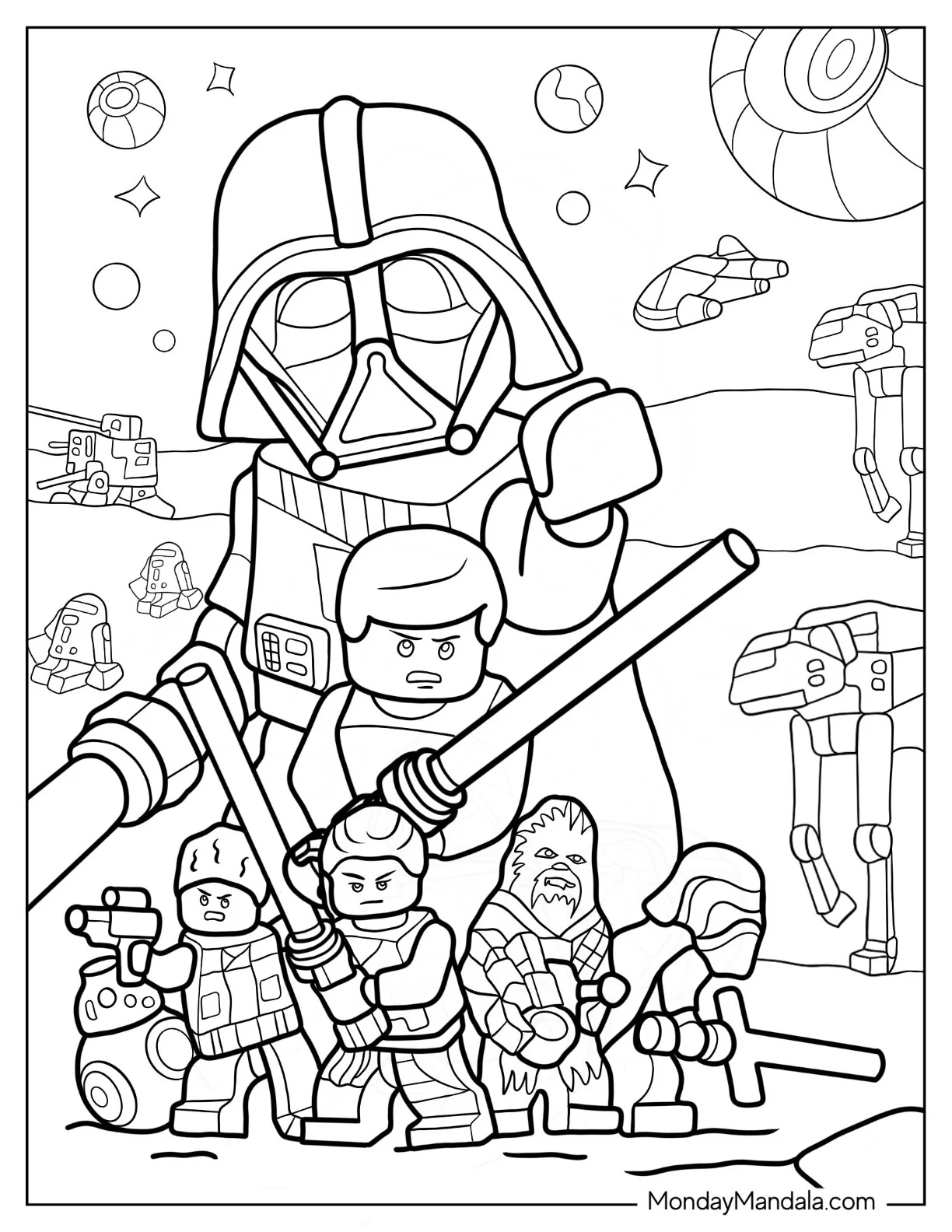 24 lego star wars coloring pages free pdf printables