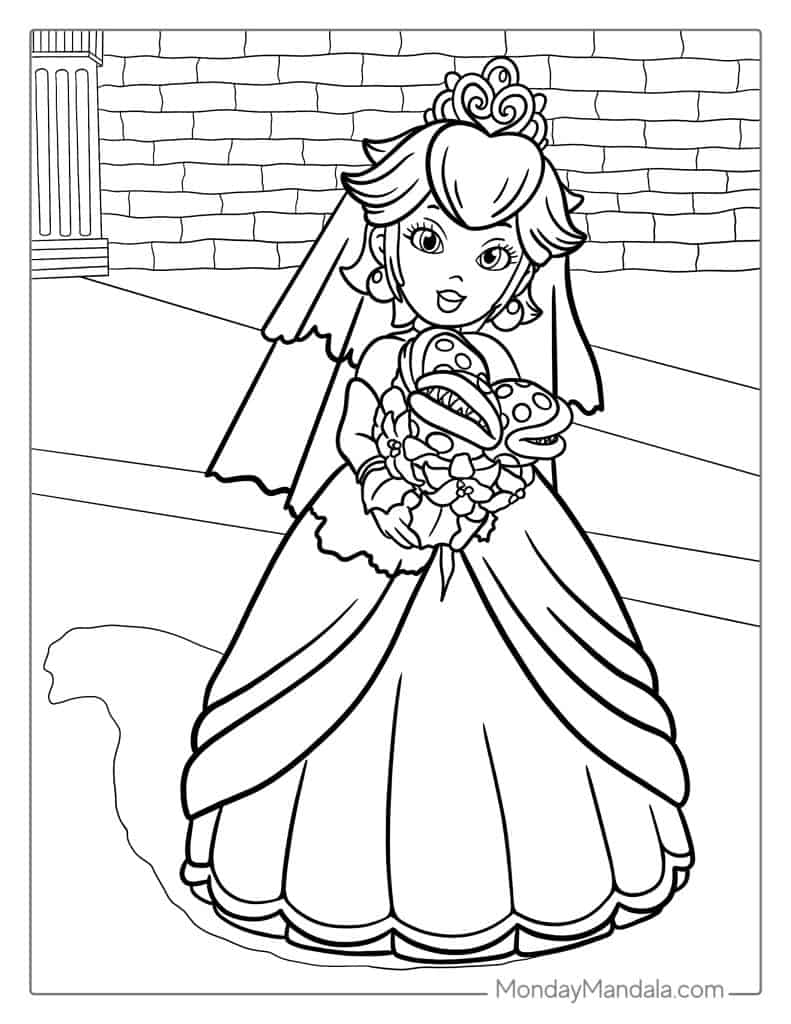 25 Princess Peach Coloring Pages Free PDF Printables 
