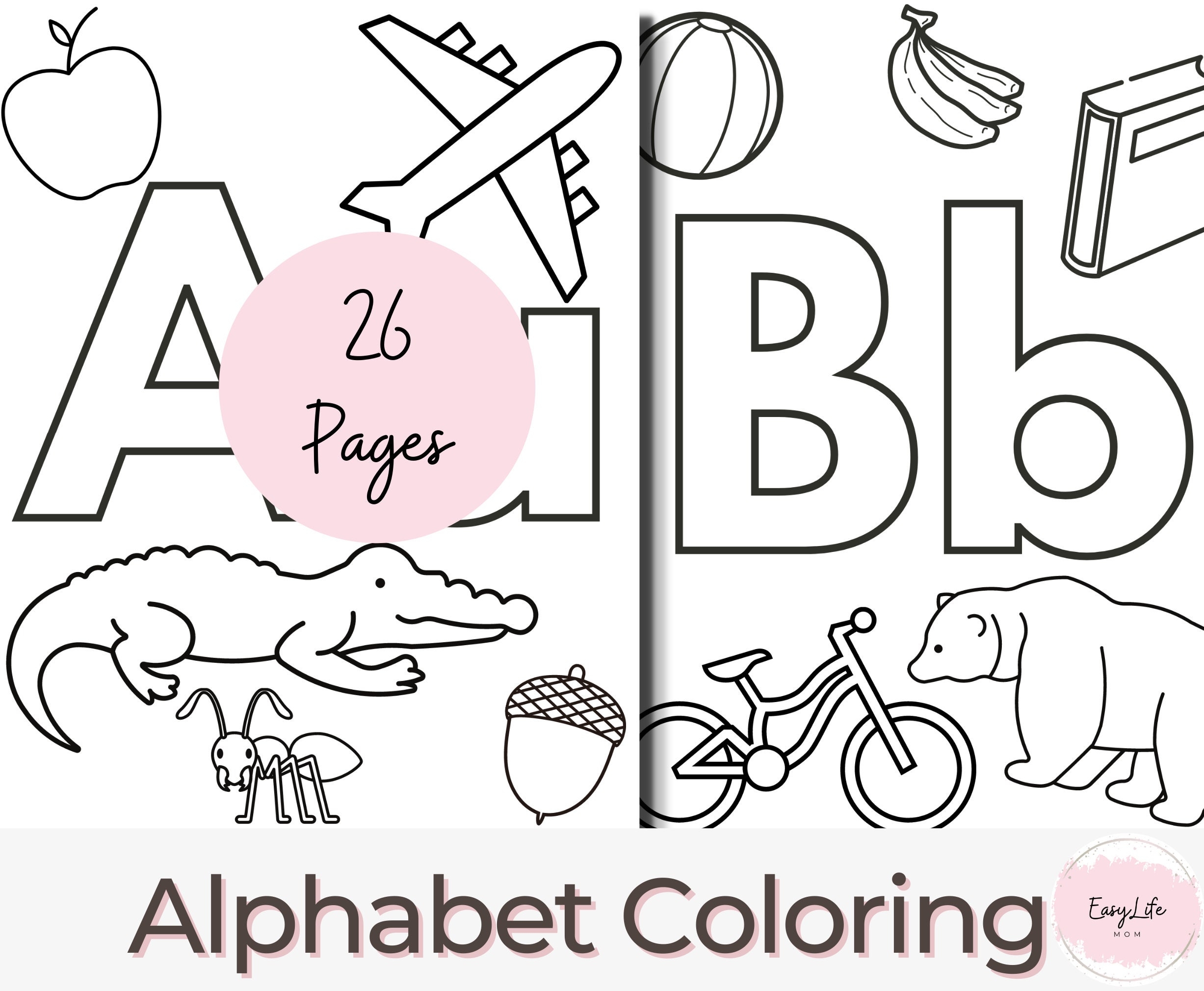 Printable Alphabet Coloring Pages