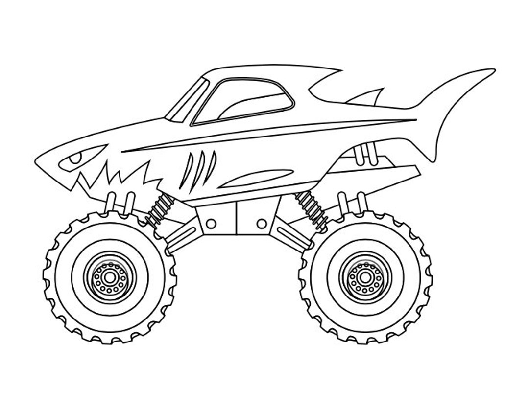 26 Children s Monster Truck Coloring Pages Etsy