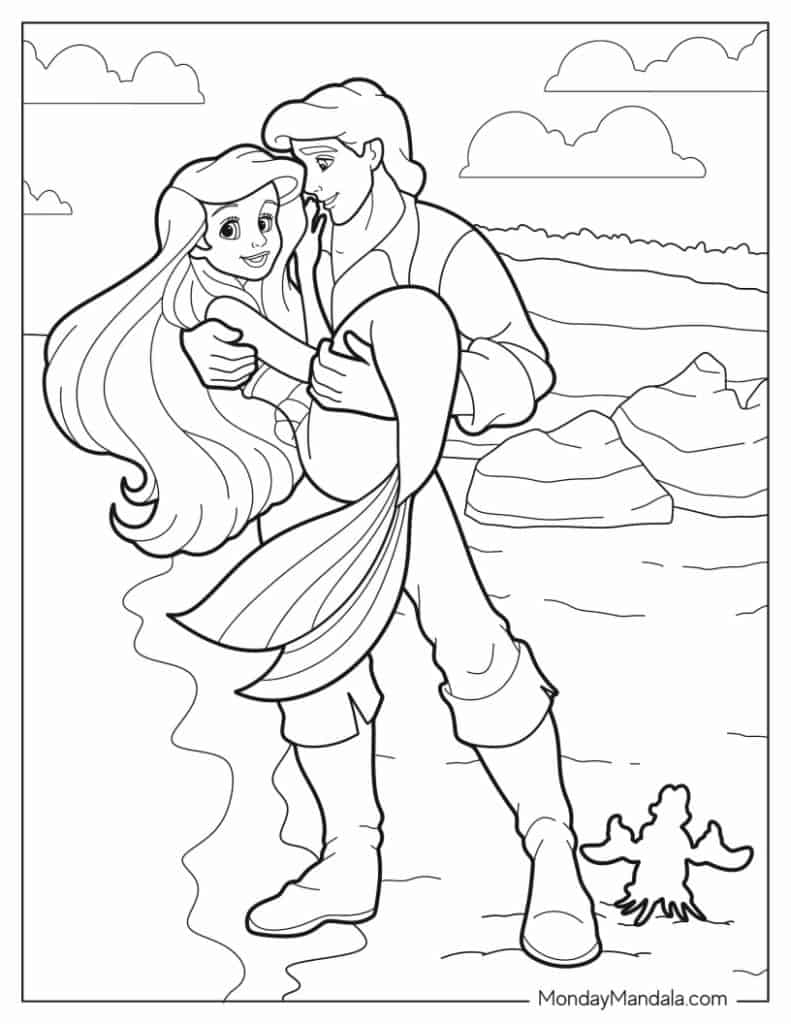 Printable Princess Ariel Coloring Pages