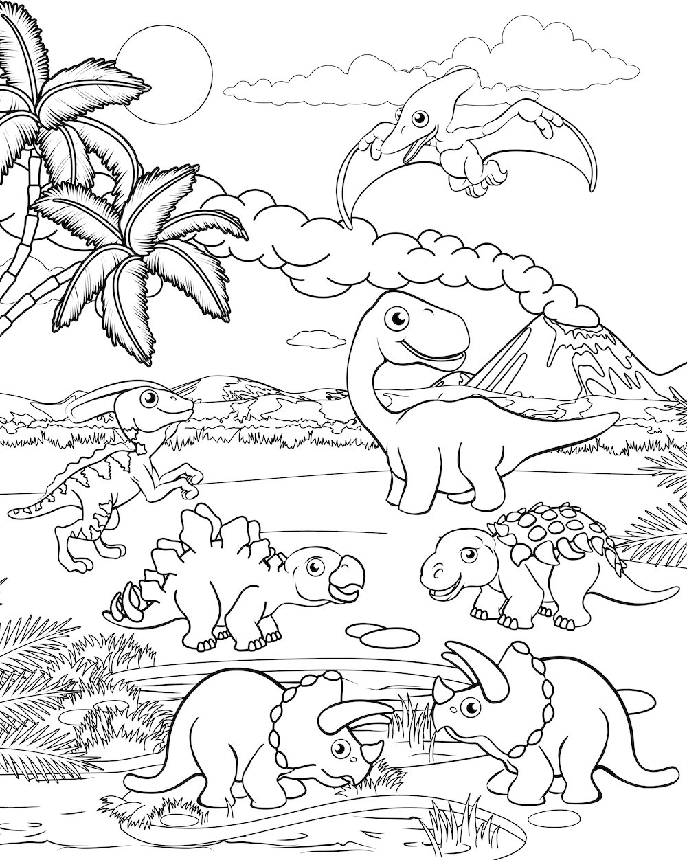 Free Dinosaur Coloring Page
