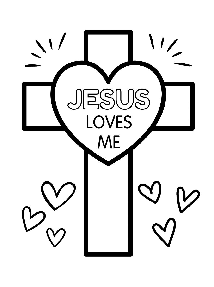 Jesus Loves Me Coloring Page Printable