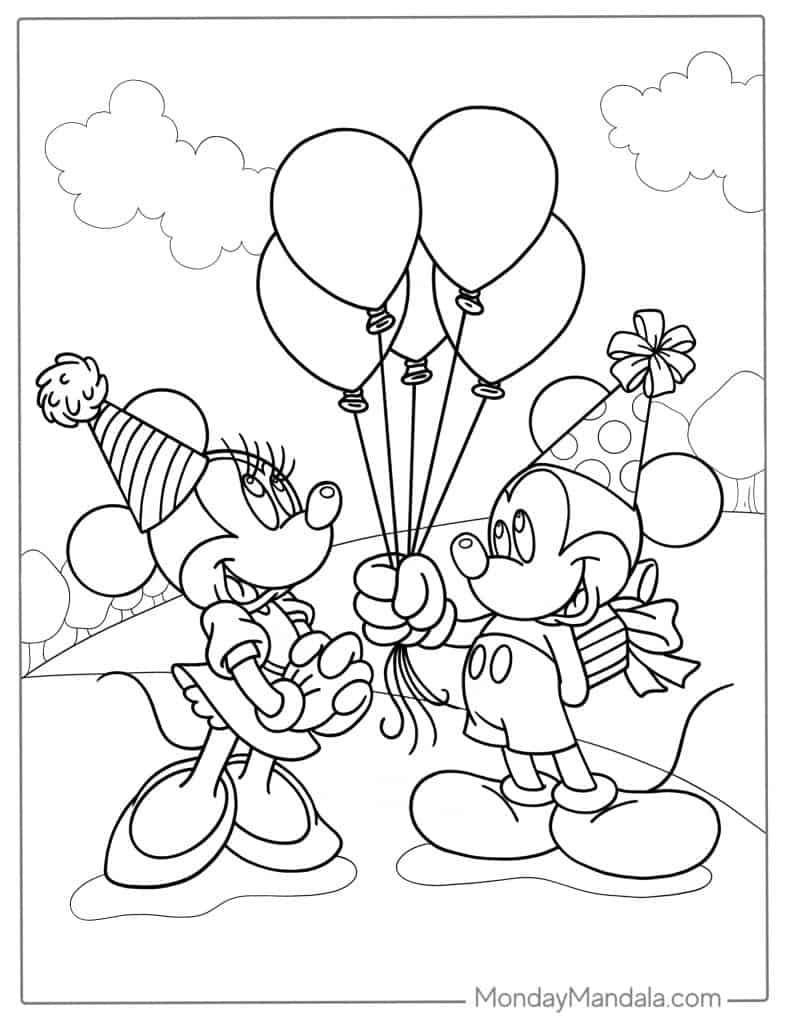 Mickey And Minnie Coloring Pages Printable