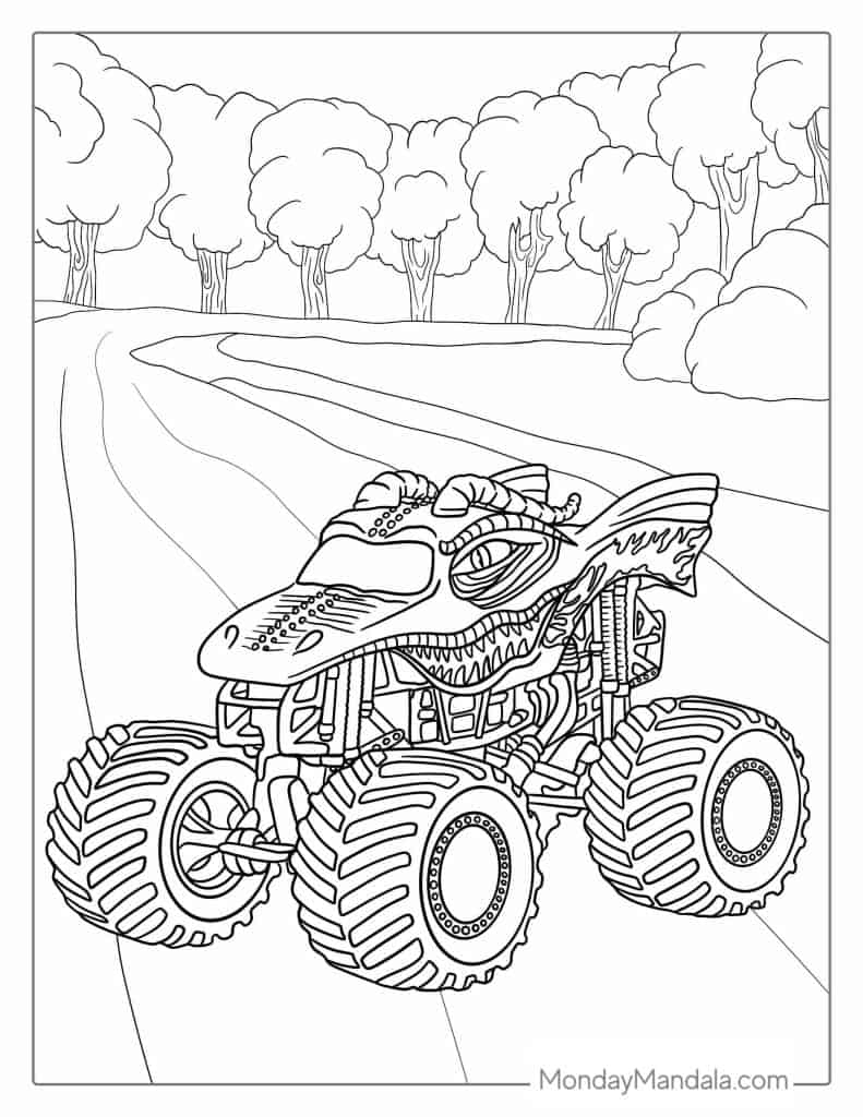 32 Monster Truck Coloring Pages Free PDF Printables 