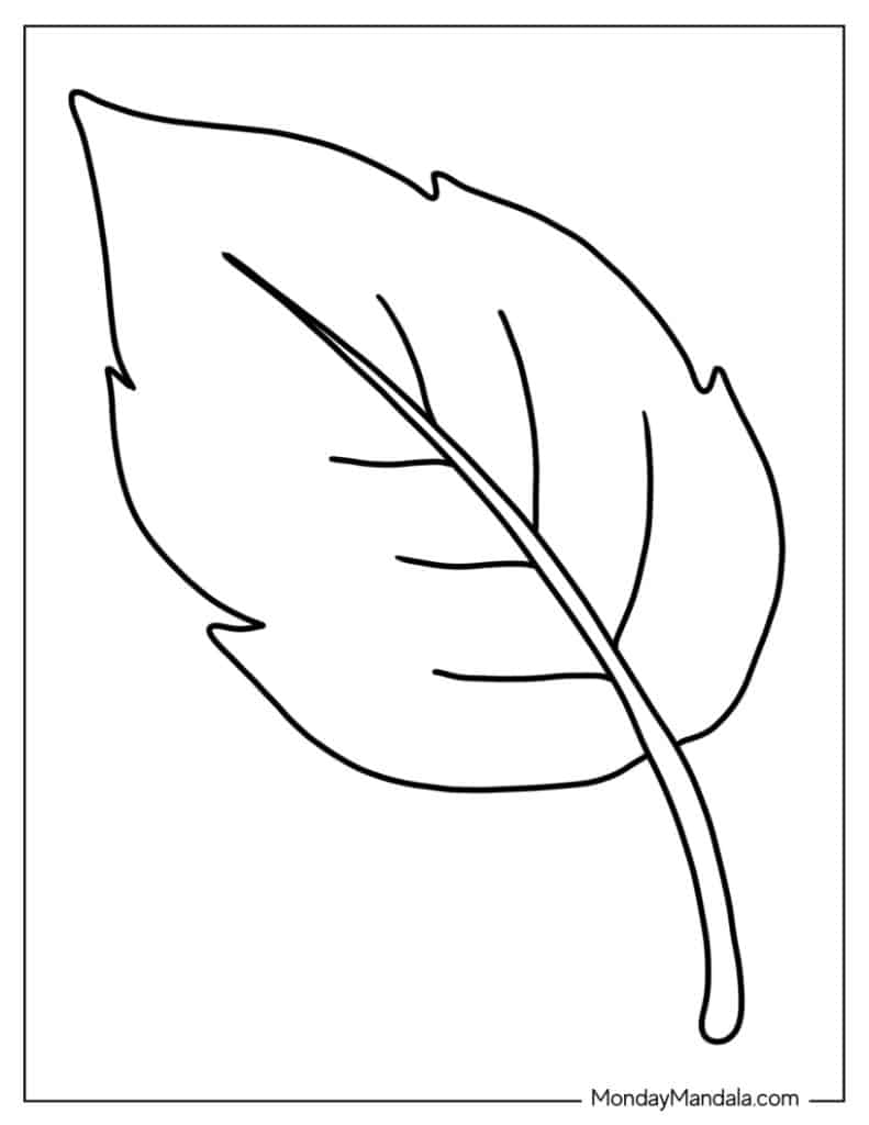 Free Printable Leaf Outline Coloring Pages