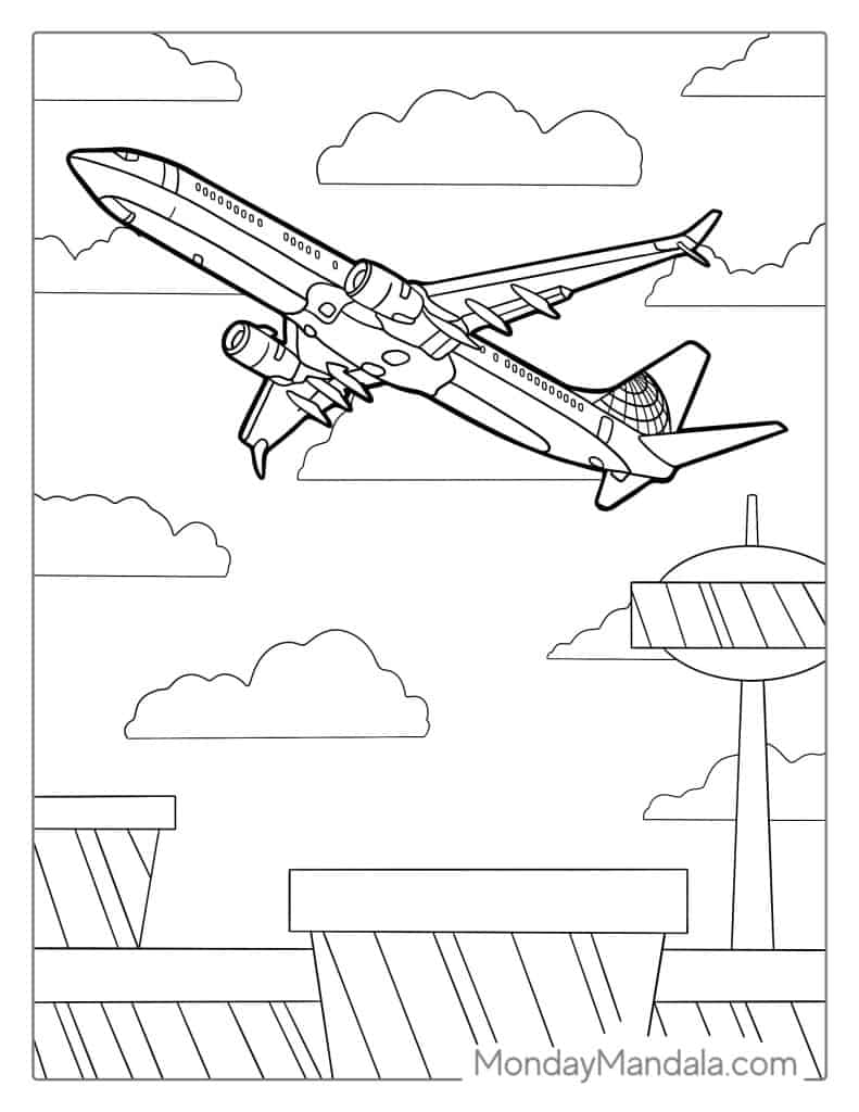Plane Coloring Pages Printable