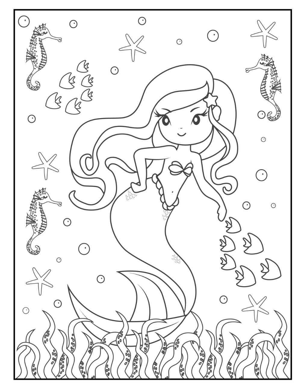 39 Free Mermaid Coloring Pages Printable PDF 