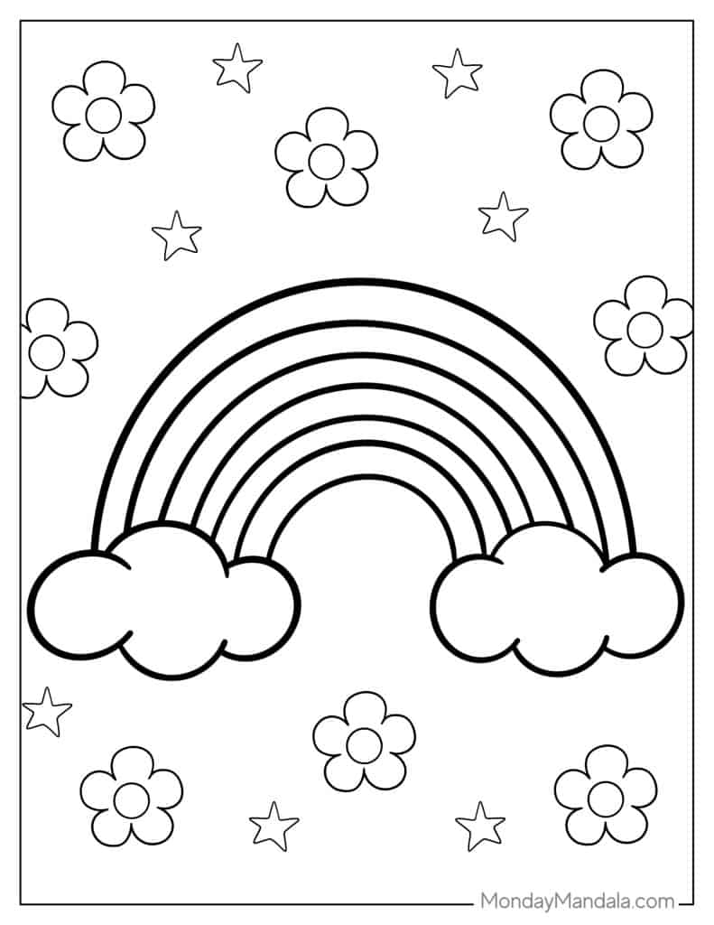 Printable Rainbow Coloring Pages