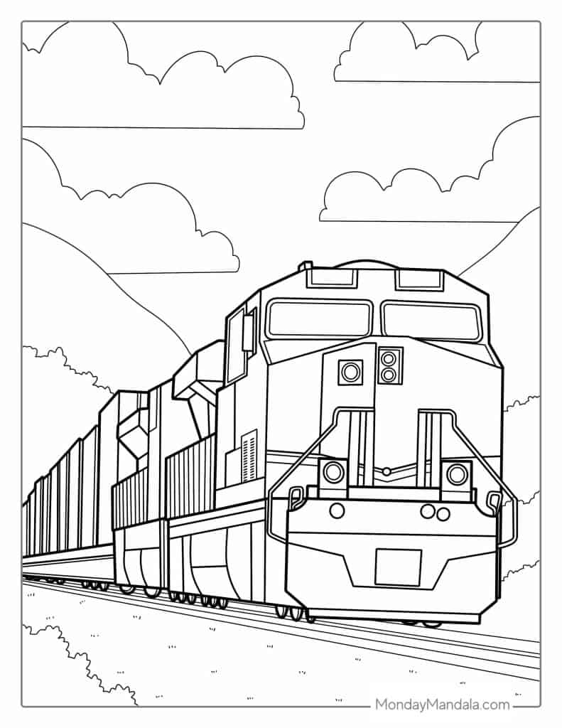 39 train coloring pages free pdf printables