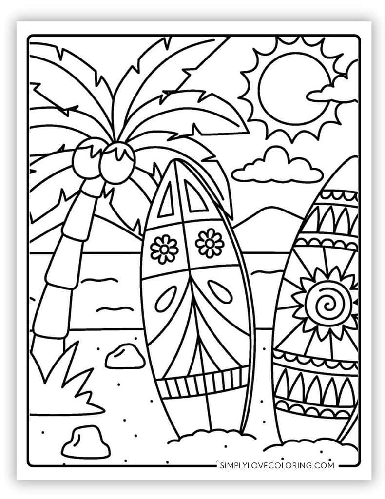 40 Cute Summer Coloring Pages Free PDF Printables Simply Love Coloring