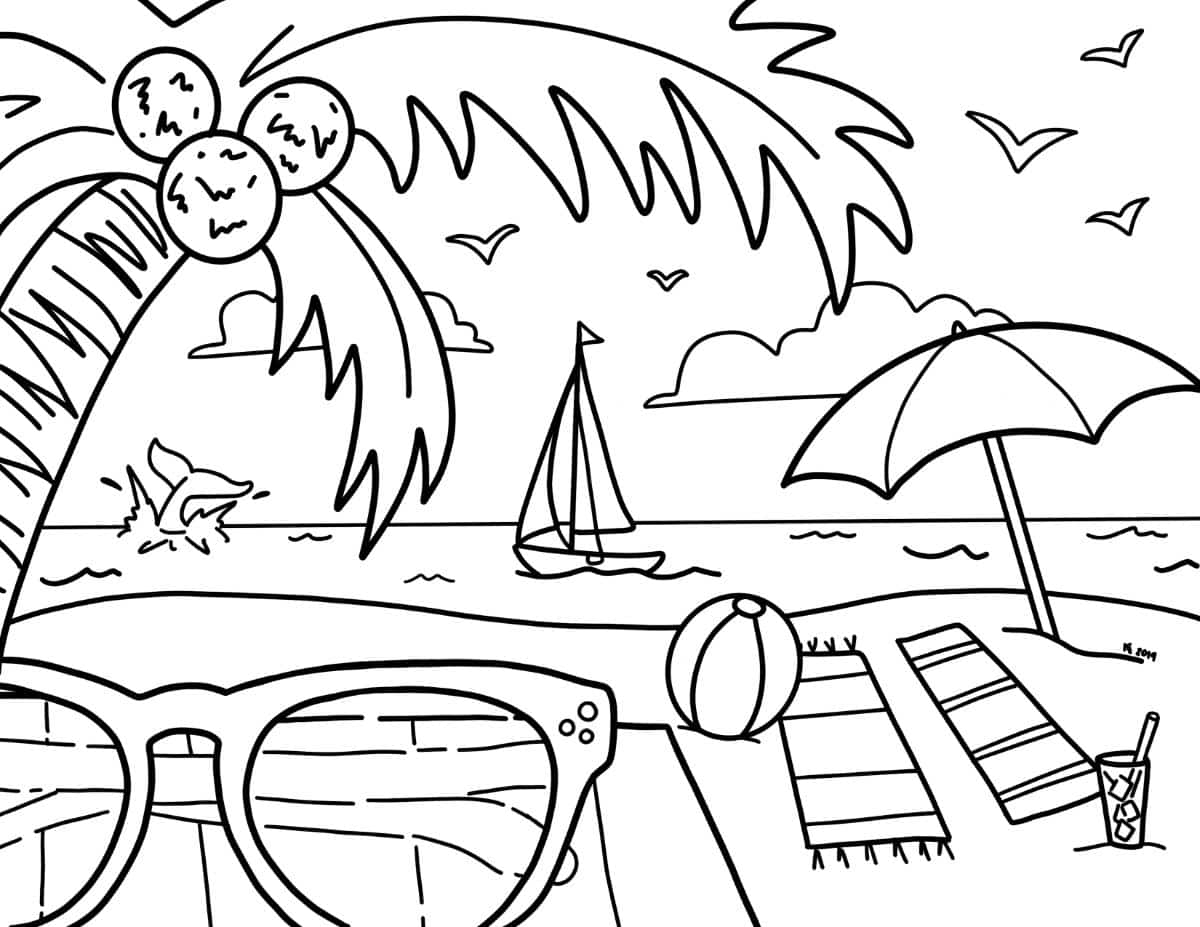 Beach Coloring Pages Free