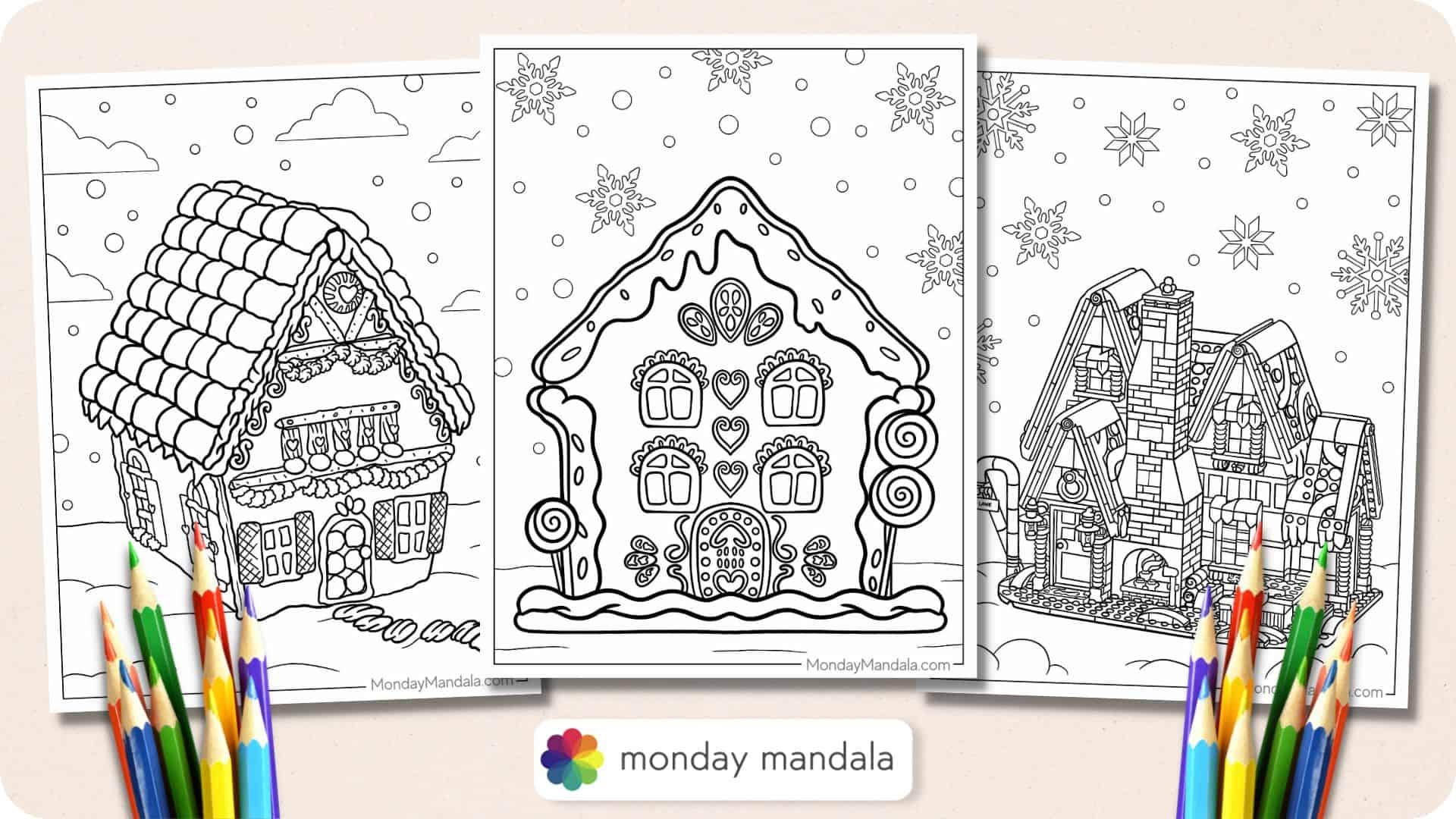 Gingerbread House Coloring Page Free