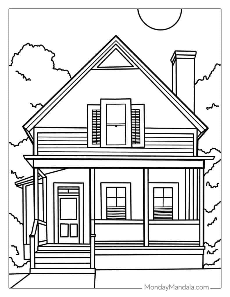 40 House Coloring Pages Free PDF Printables 