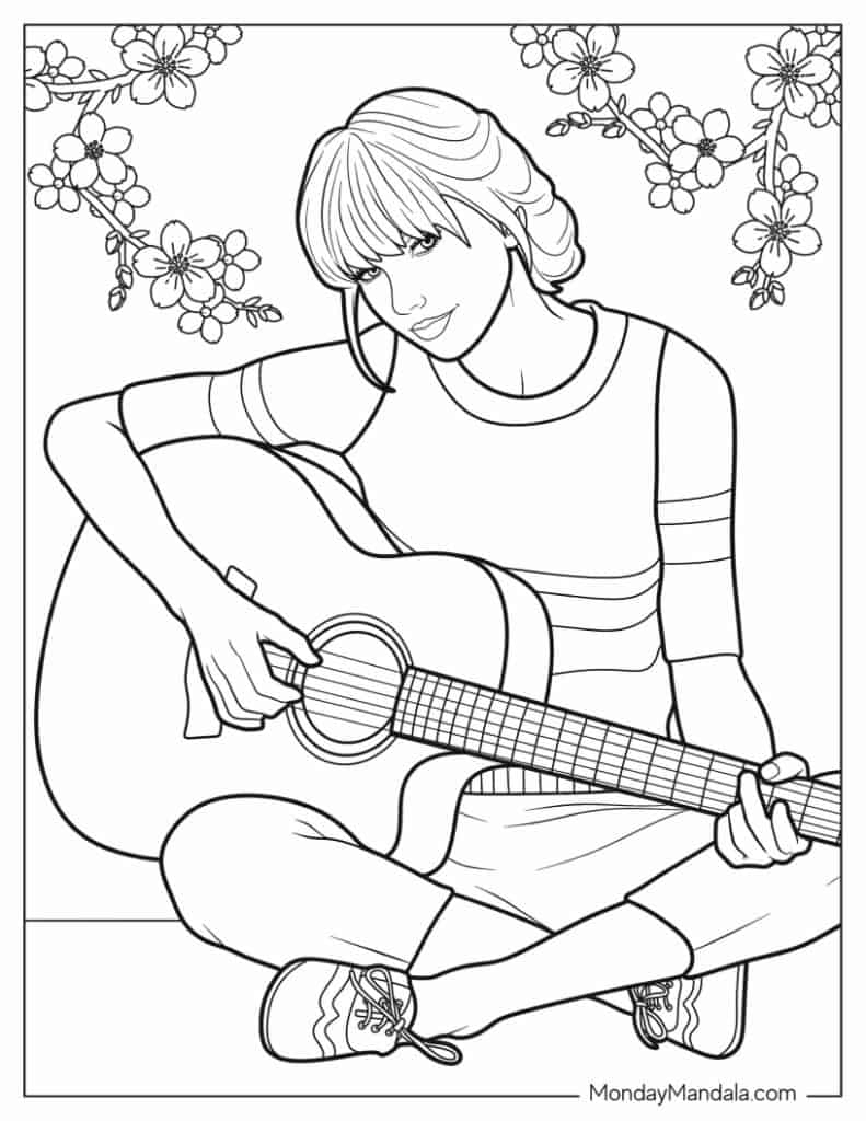 40 Taylor Swift Coloring Pages Free PDF Printables 