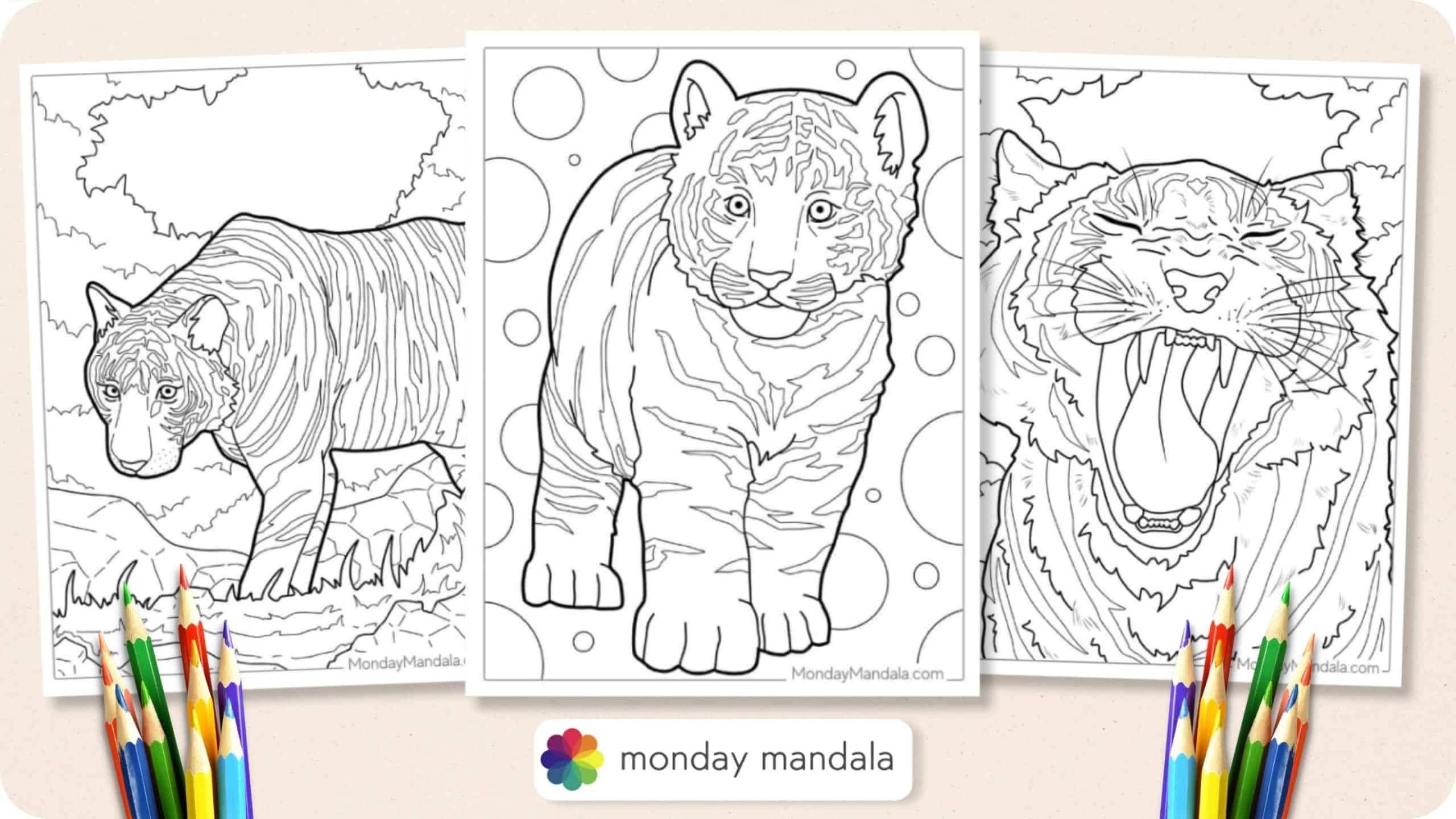 Free Coloring Pages Of Tigers