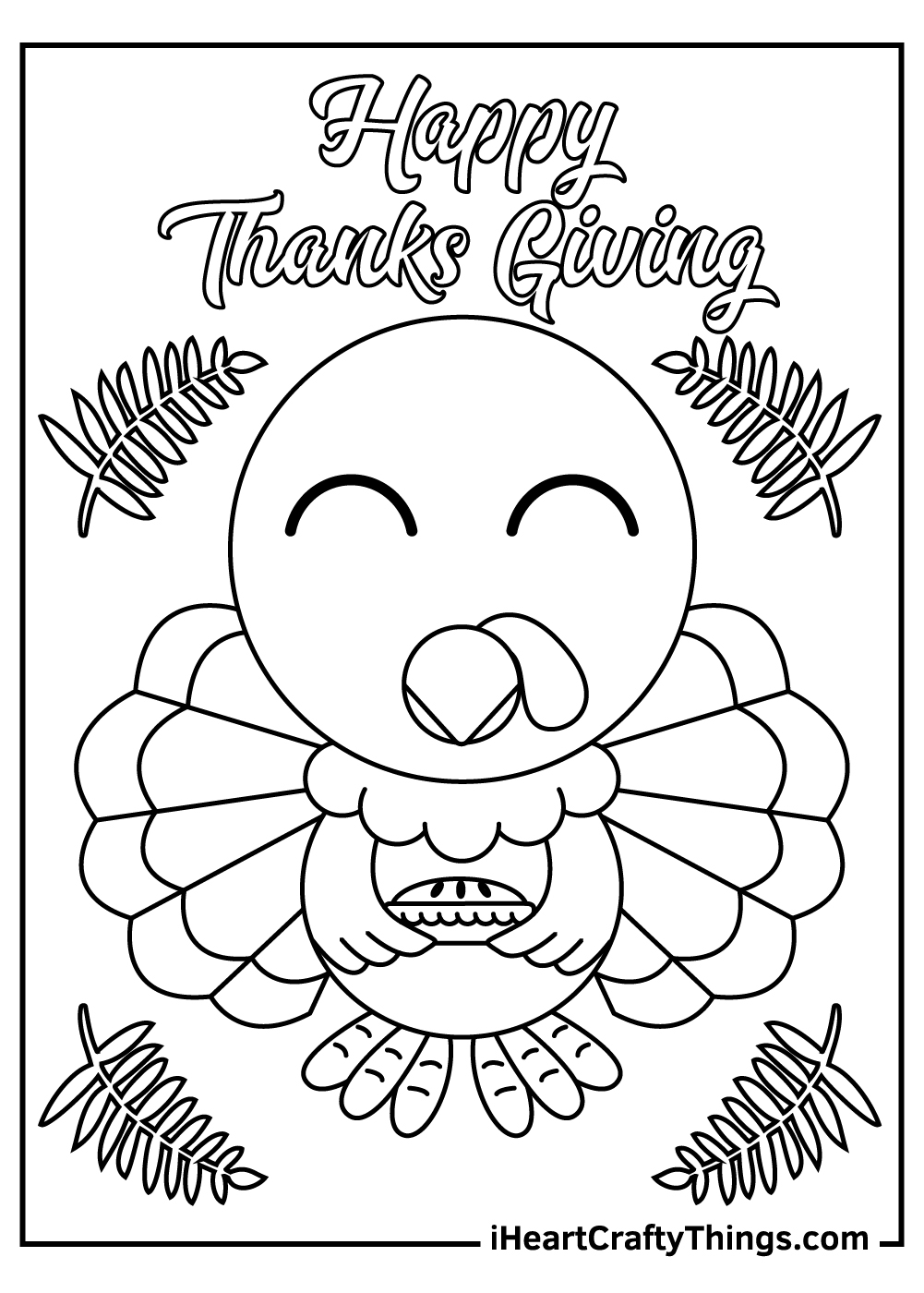 Turkey Coloring Page Free