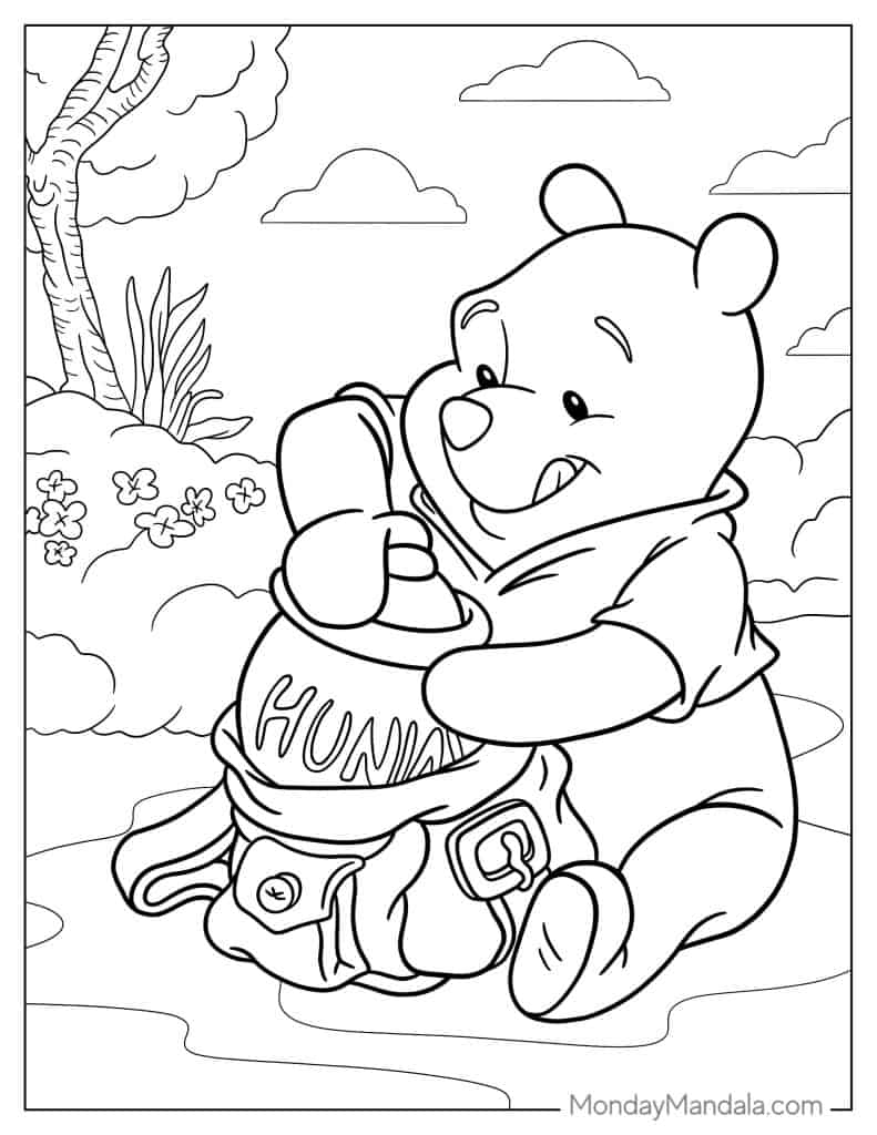 40 winnie the pooh coloring pages free pdf printables