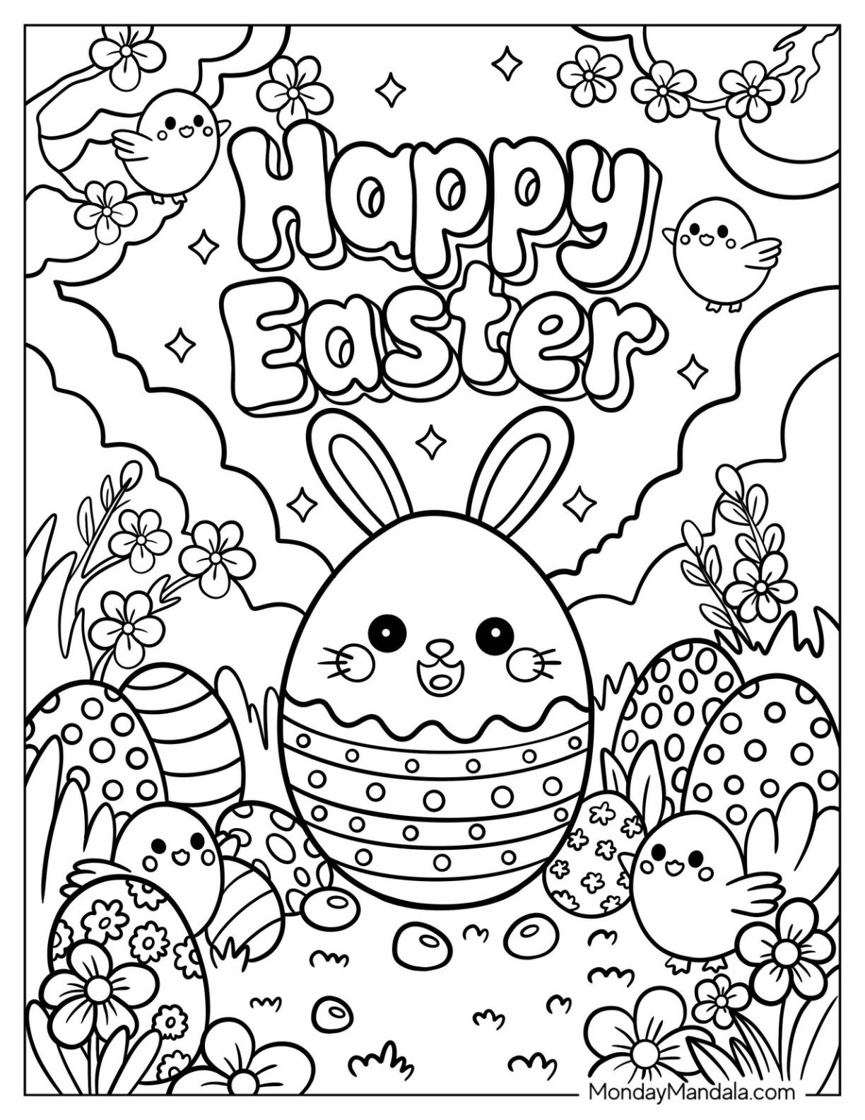Free Coloring Pages Of Easter Eggs