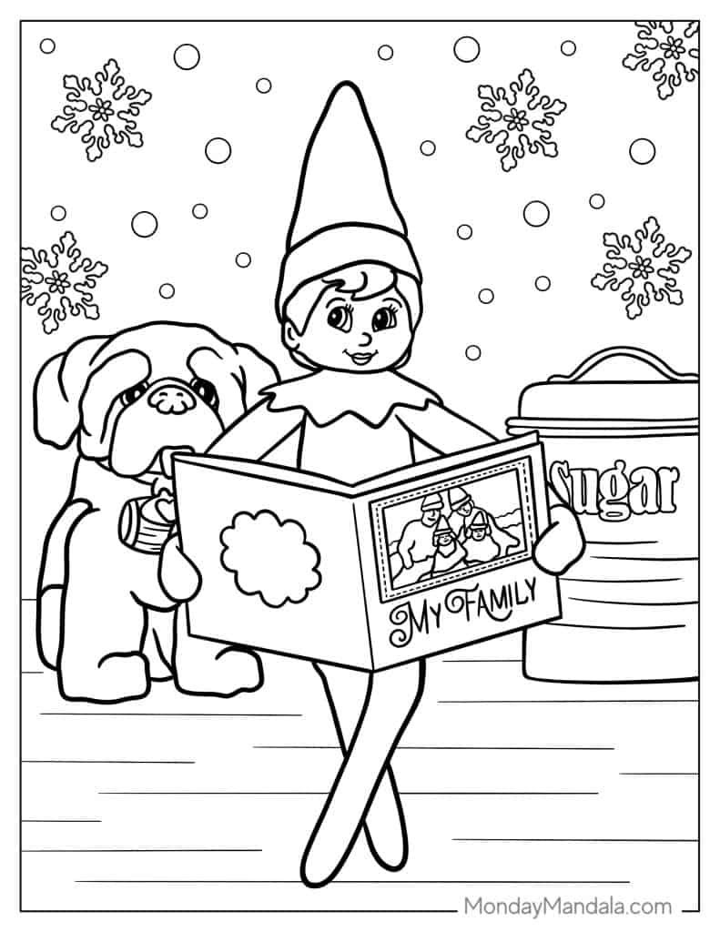 44 Elf On The Shelf Coloring Pages Free PDF Printables 