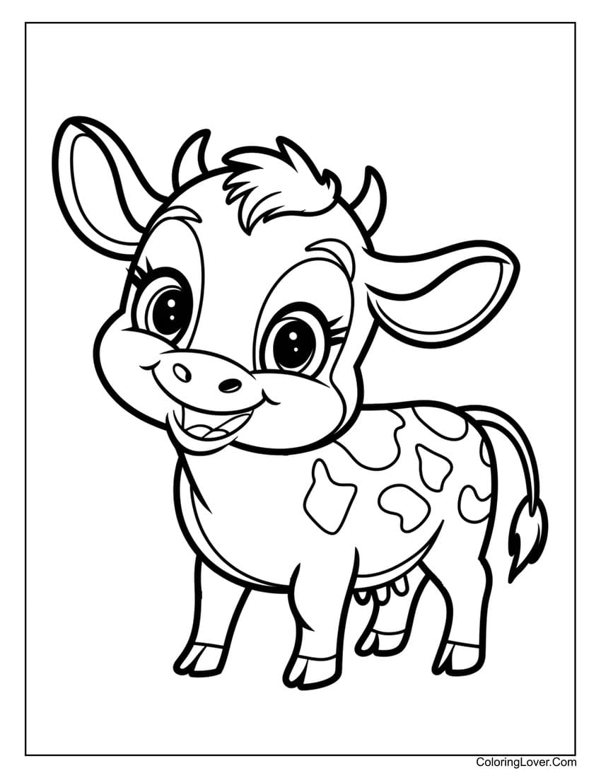 Cow Coloring Page Printable