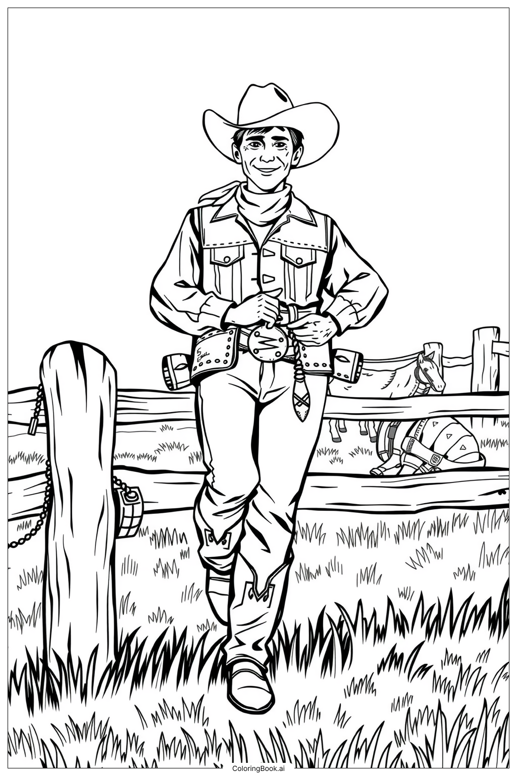 46 Cowboy Coloring Pages Free PDF PNG Printables 