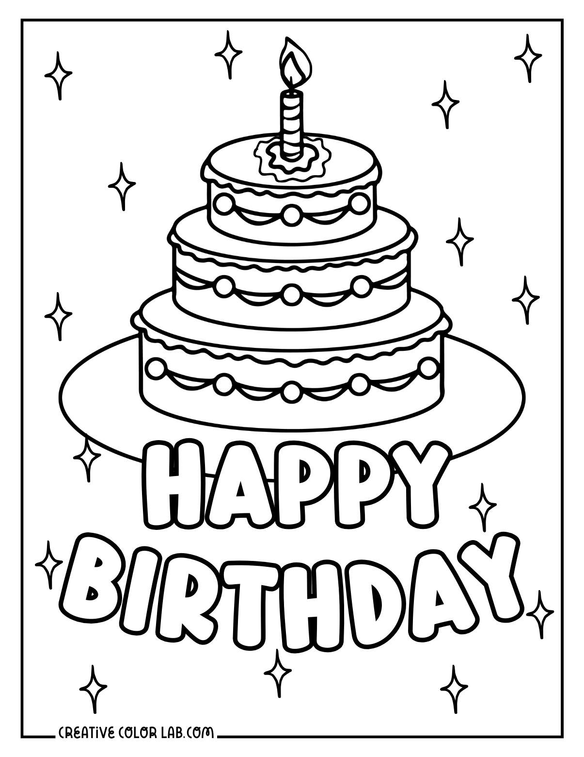 Birthday Coloring Pages For Free