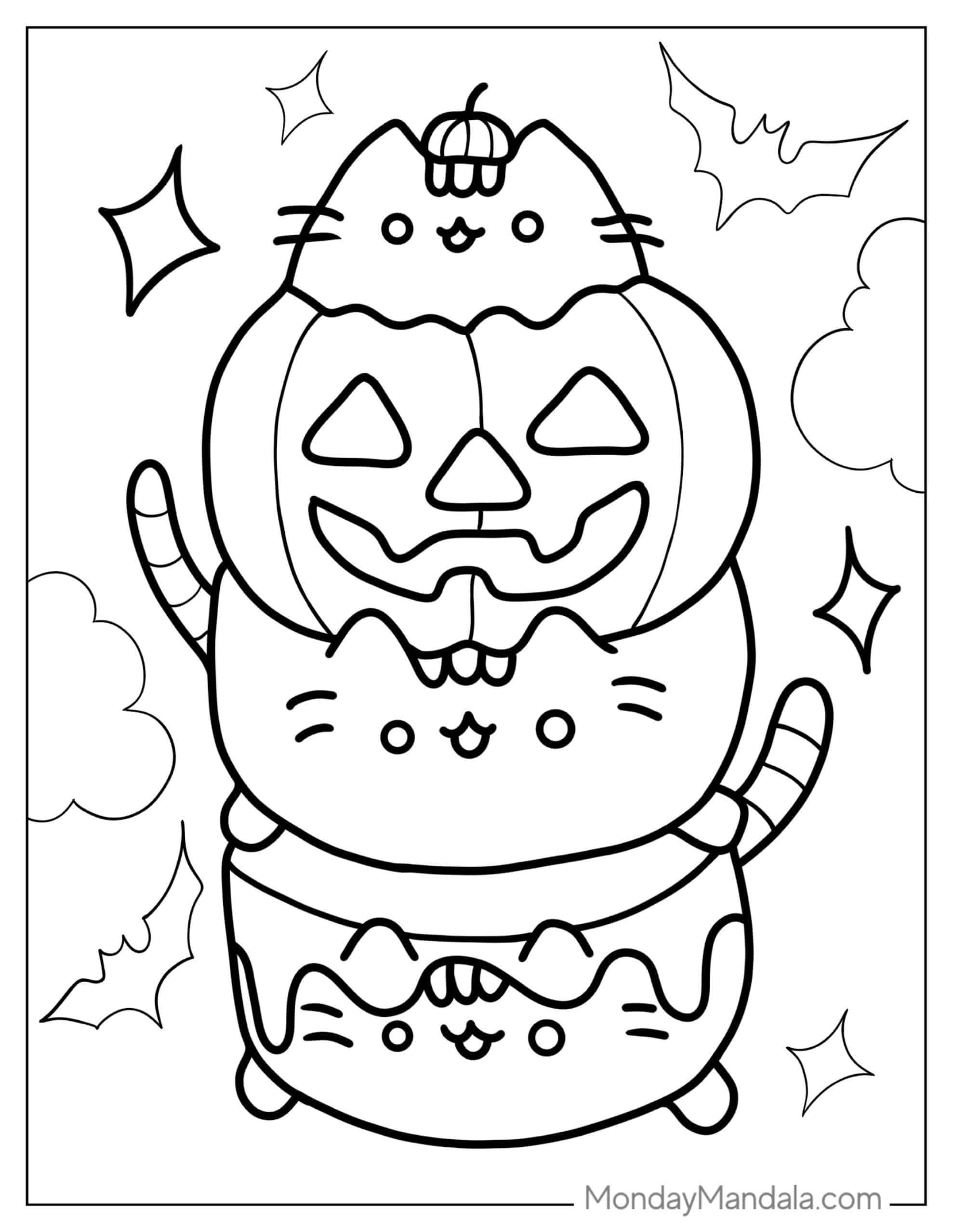 Printable Cute Pusheen Coloring Pages
