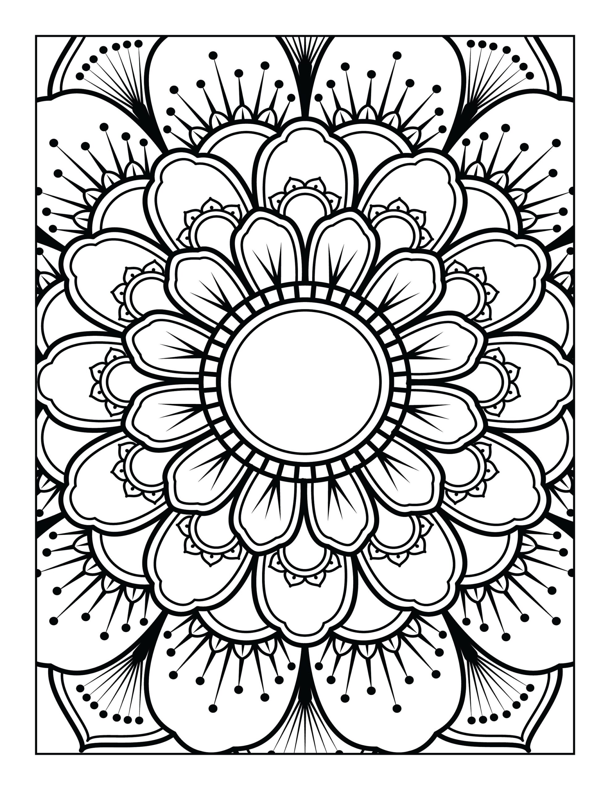 5 Printable Mandala adult Coloring Pages Floral Easy Coloring Book Mandalas Etsy Sweden