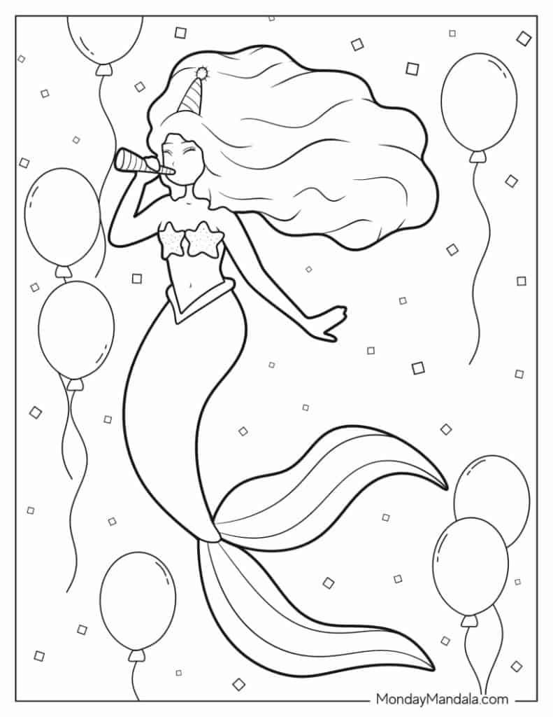 Mermaid Coloring Page Printable