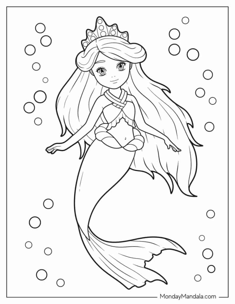 50 mermaid coloring pages free pdf printables