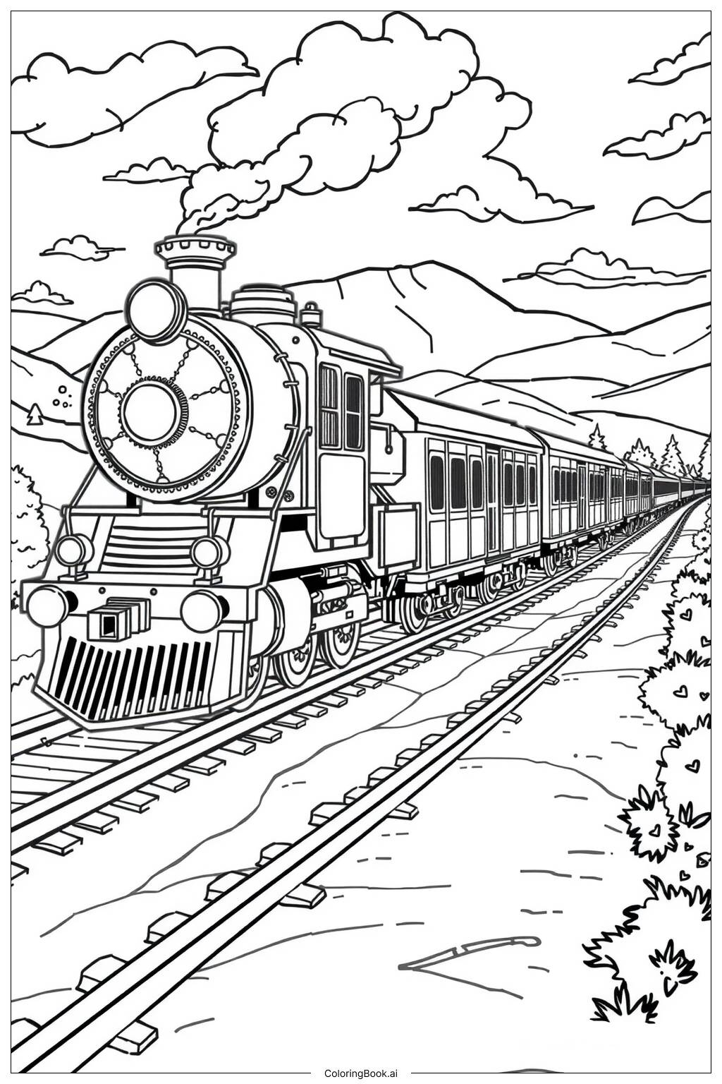 Free Train Coloring Pages