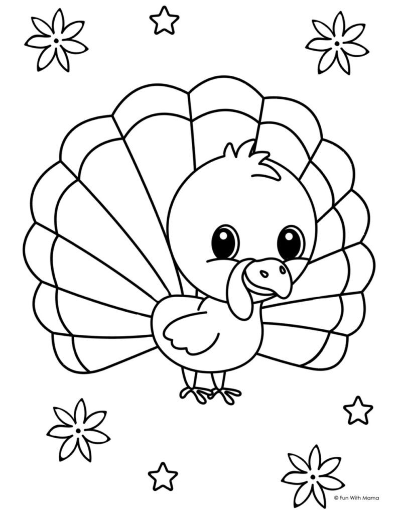 6 free turkey coloring pages fun with mama