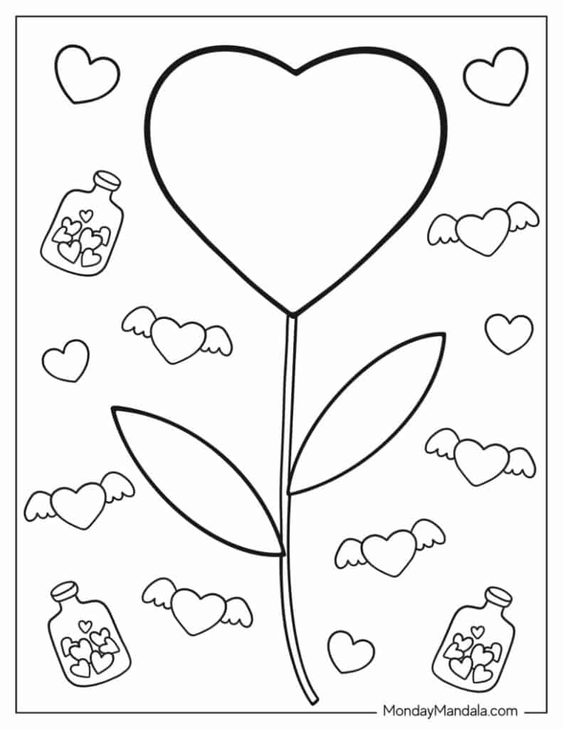 Free Coloring Pages With Hearts