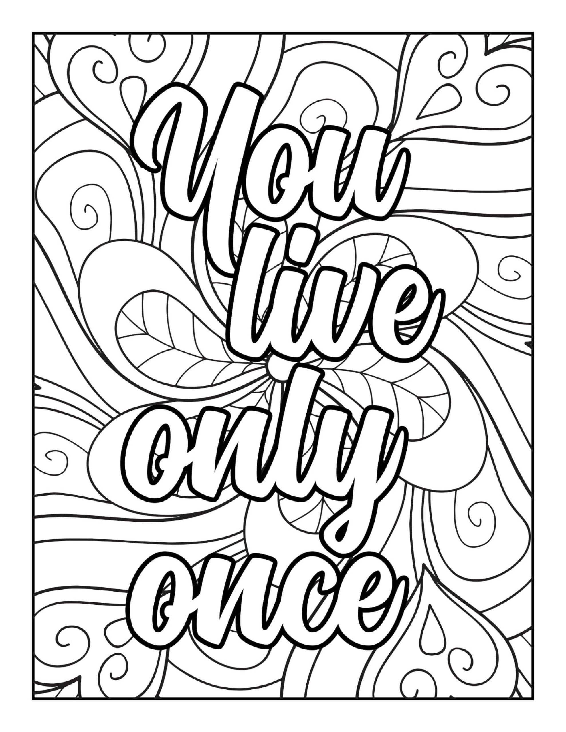 60 Inspirational Quotes Printable Coloring Pages Digital Download coloring Book Pages Adult Coloring Print From Home Etsy