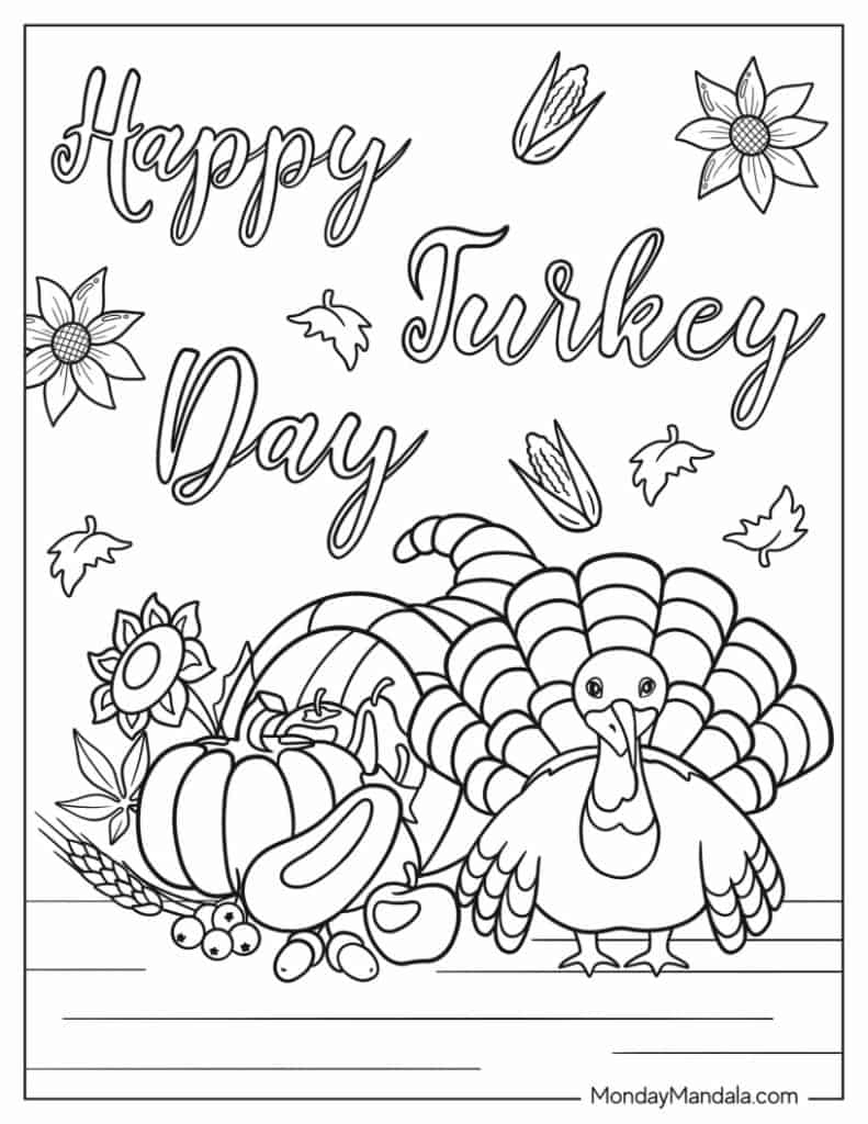 67 Thanksgiving Coloring Pages Free PDF Printables 