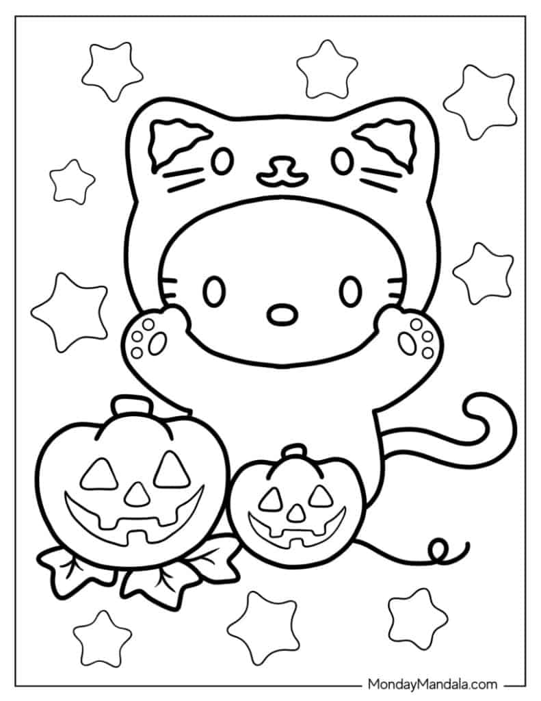 Hello Kitty Color Pages Printable