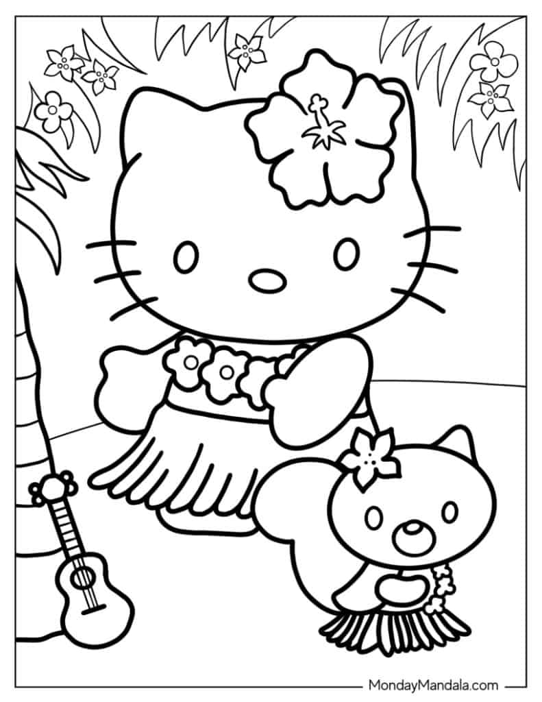 Free Coloring Pages Hello Kitty