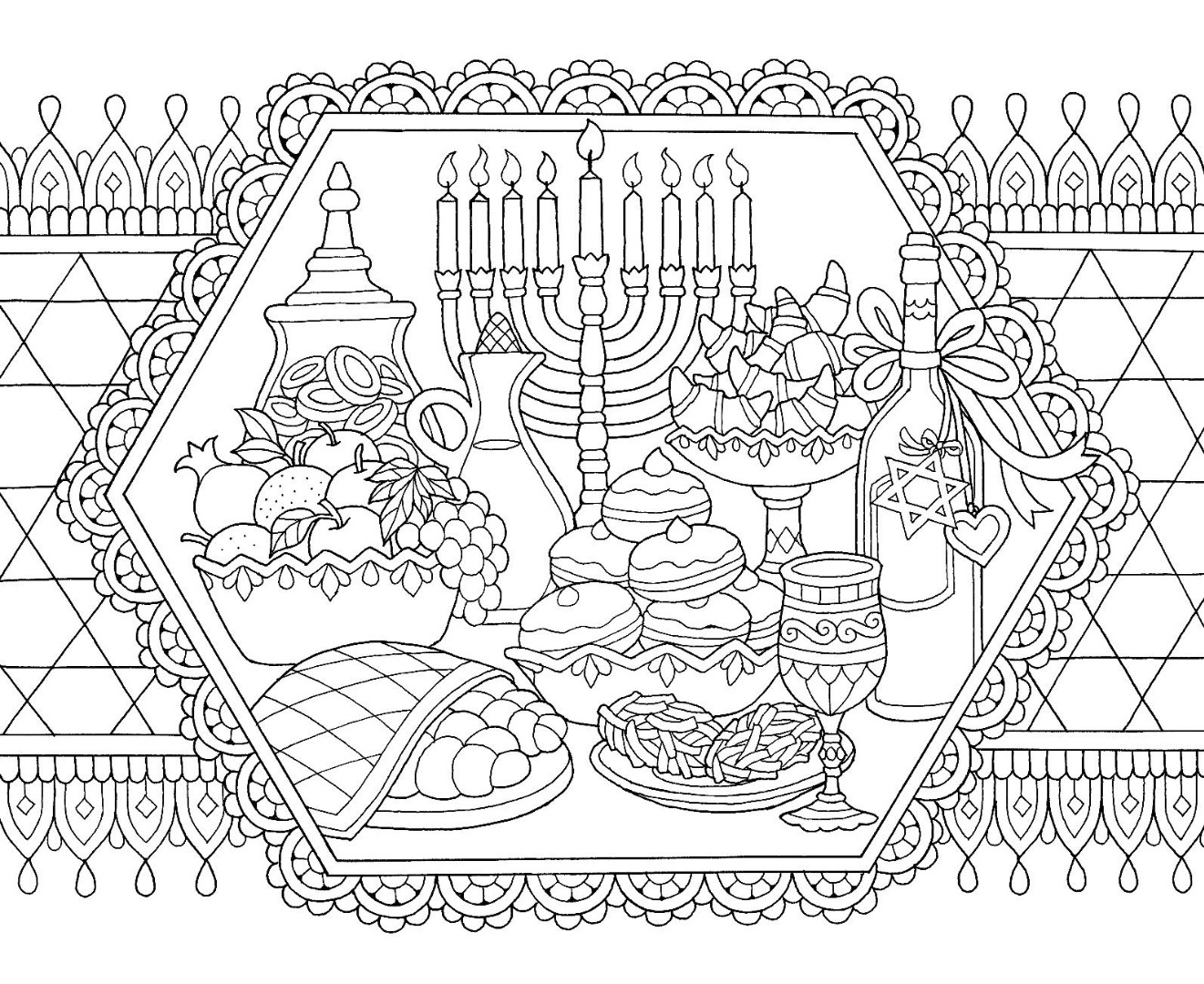 8 free hanukkah coloring pages drawings