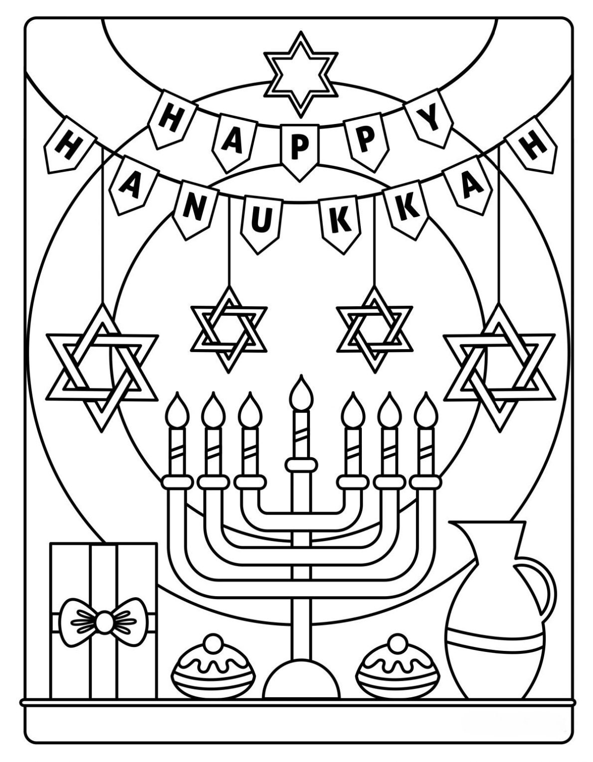 8 Pages Of Hanukkah Coloring Pages PDF Download Hanukkah Coloring Pages Coloring Books Hanukkah Printable Etsy